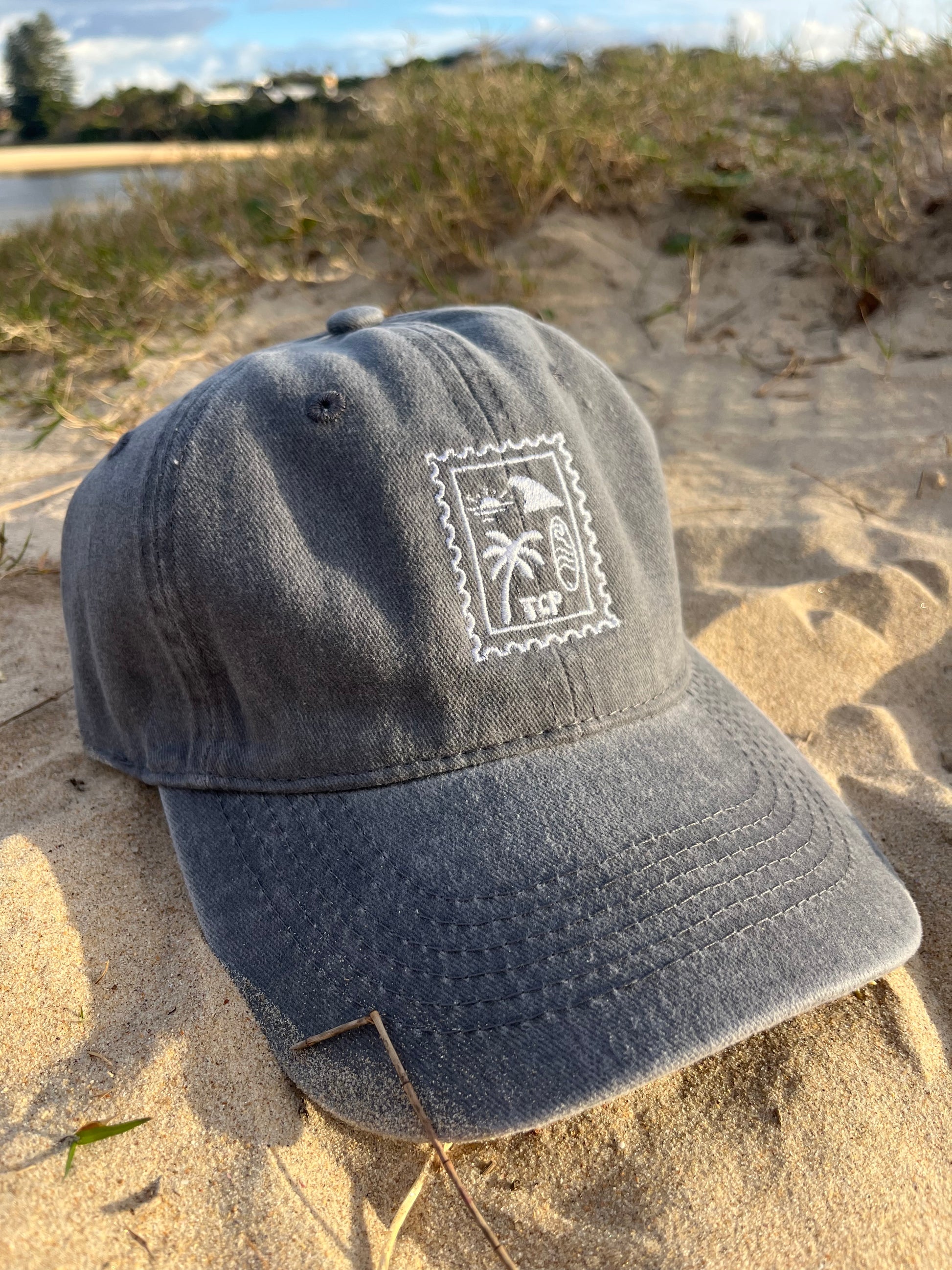 grey vintage wash cap