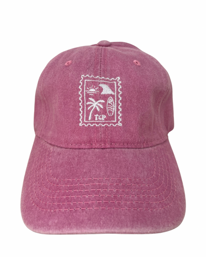 Pink vintage wash cap