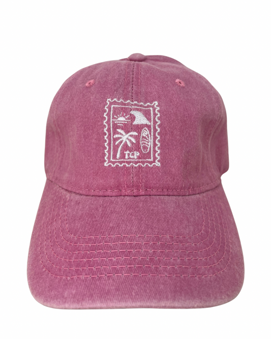 Pink vintage wash cap
