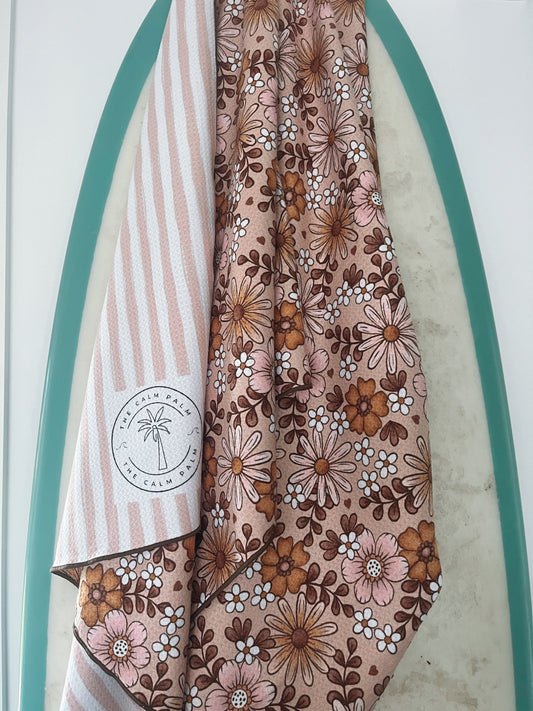 Sand Free Car Seat Towel -Dusty Floral