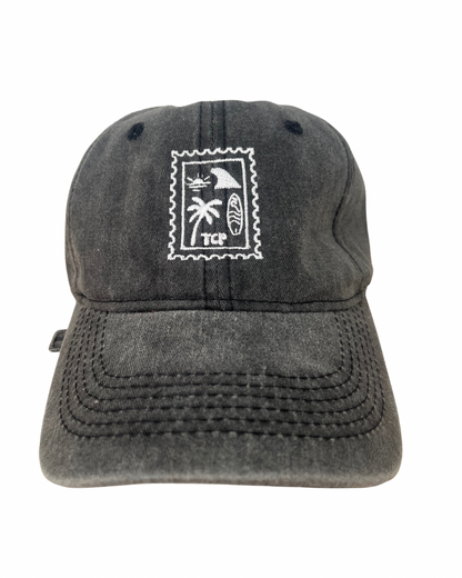 Black vintage wash cap