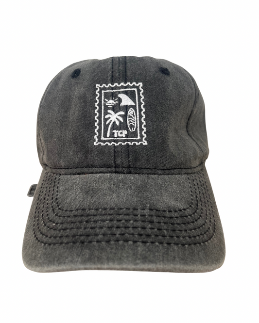 Black vintage wash cap
