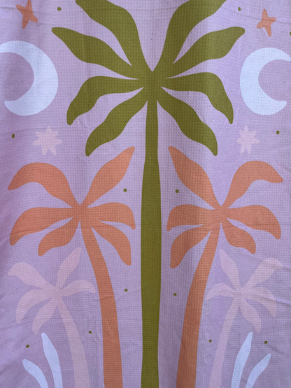 Sand Free Beach Towel - Pink Palm